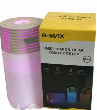 Mini Umidificador de Ar USB 300ml Com 7 Cores de LED BM055