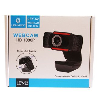 Webcam De Alta Definição Com Microfone 1080 Full HD Lehmox Ley-52